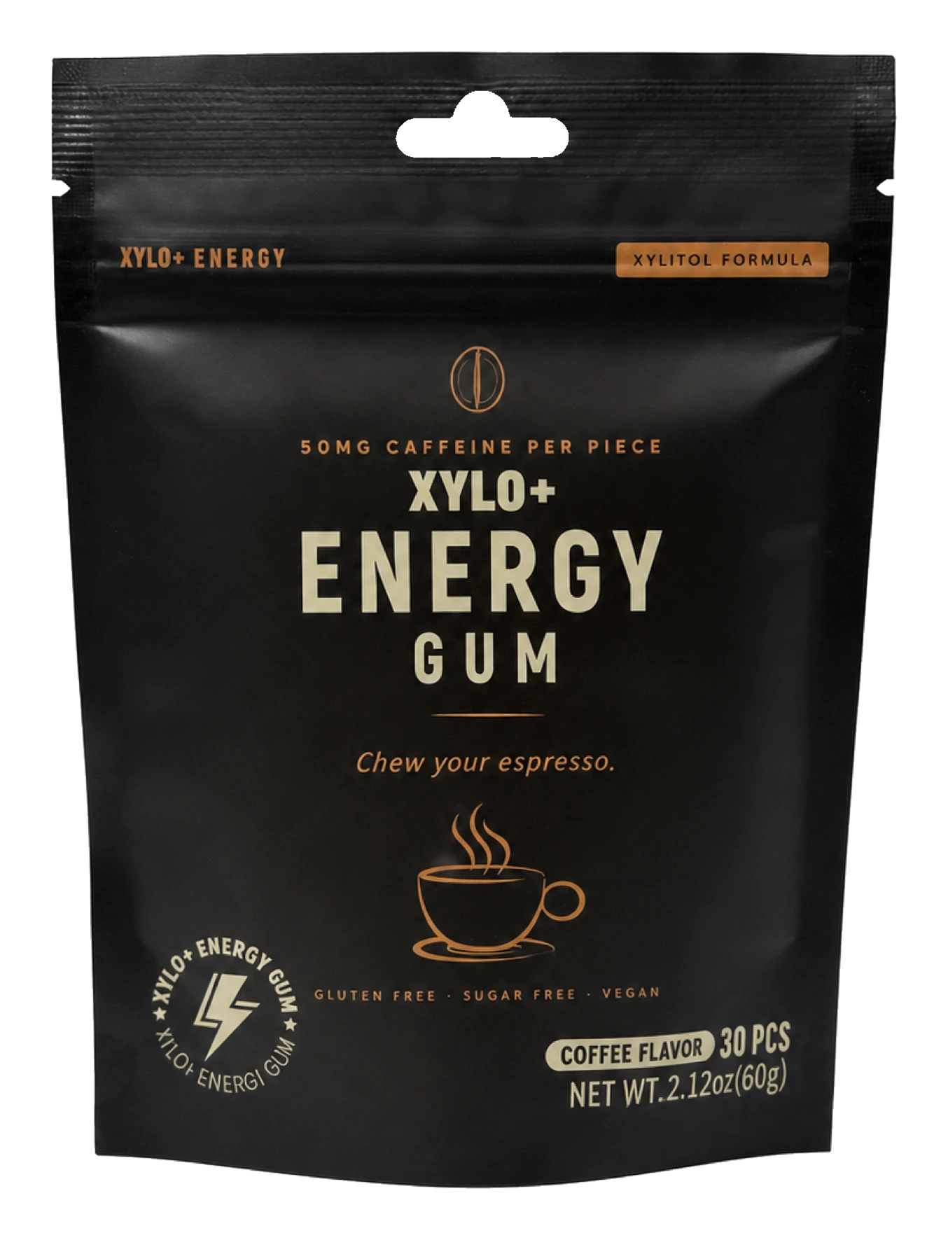 XYLO+ Energy Gum Coffee flavor front pouch